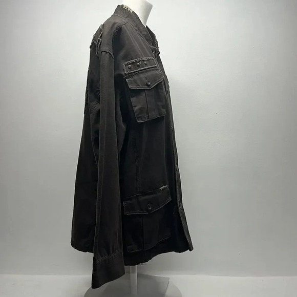 Rebel Spirit Military Jacket Coat Medieval Knight Horse Button Down Plus Sz 3XL - Picture 4 of 12